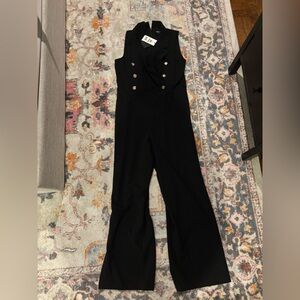 DKNY Black Double-Breasted Jumpsuit